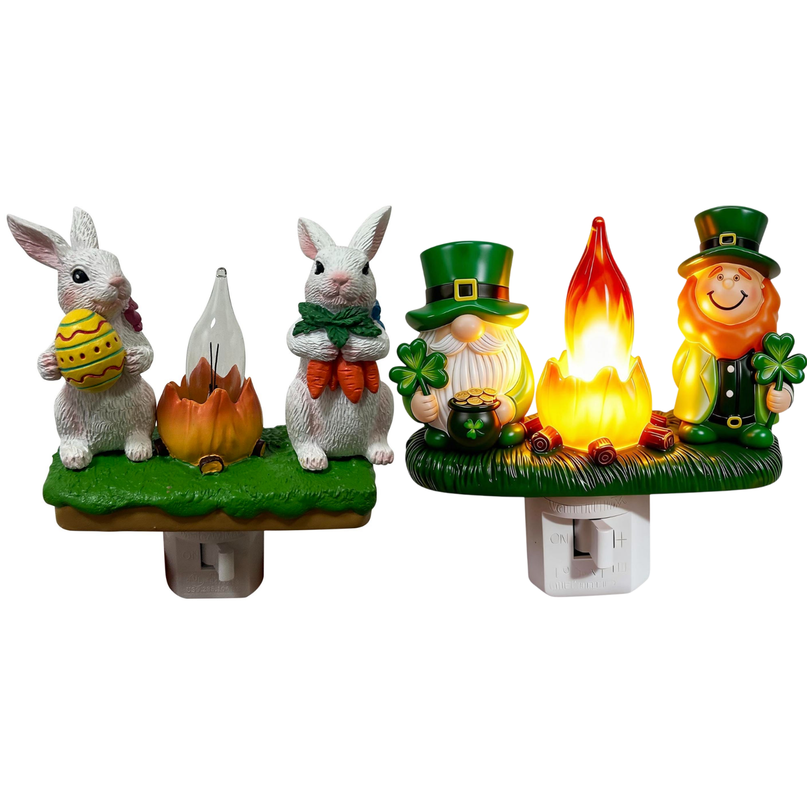 St Patrick Night Light Plug into Wall, Acrylic Irish St Patrick Day Night Light Decorative for Bedroom, Bathroom, Living Room and Hallway, Holiday Lamp by C7 LED Bulb (Gnome)