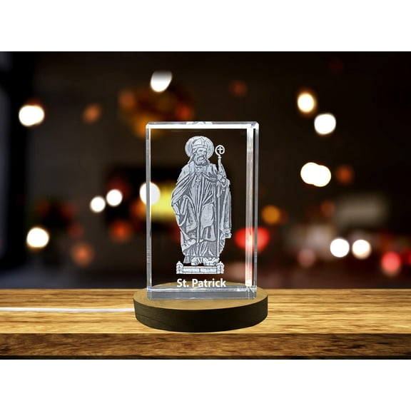 St. Patrick | Religious 3D Engraved Crystal