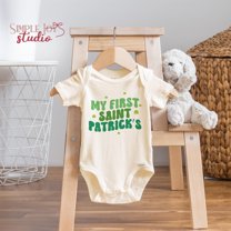 St. Patrick'S Day Baby Outfit, My First St. Patrick'S Day Baby Bodysuit, Shamrock Baby Clothes, Irish Baby Gift Cool Baby Clothing, Cute Natural Baby Onesie, BABY BODYSUIT LAT 4424