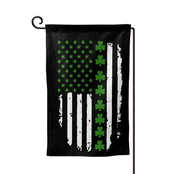 St. Patrick'S Day Big Irish America Flag Garden Flag Double Sided Flags with Vivid Color for Yard Lawn Garden Decor 12.5 x18 Inch Square