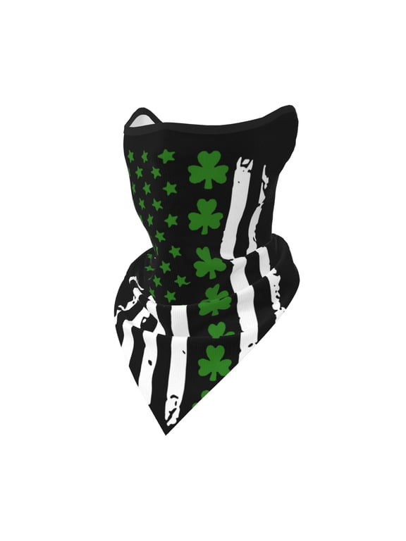 St. Patrick'S Day Big Irish America Flag Neck Gaiter Balaclava Face Scarf Mask Quick-Dry Half Masks For Women Men Sun Protection Breathable Dustproof