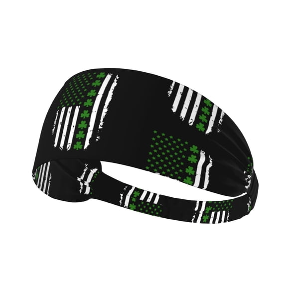 St. Patrick'S Day Big Irish America Flag Sweatbands Non Slip Headbands For Fashion Workout Yoga Sports Elastic Bands Exercise