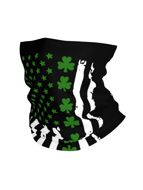 St. Patrick'S Day Big Irish America Flagneck Gaiter Elastic Balaclavas Face Mask Versatile Bandana For Men Women