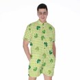 thumbnail image 1 of St. Patrick'S Day Buffalo Plaid Short Sleeve Men'S Rompers, Irish St. Patrick'S Day Casual Summer Jumpsuits Outfit, 1 of 4
