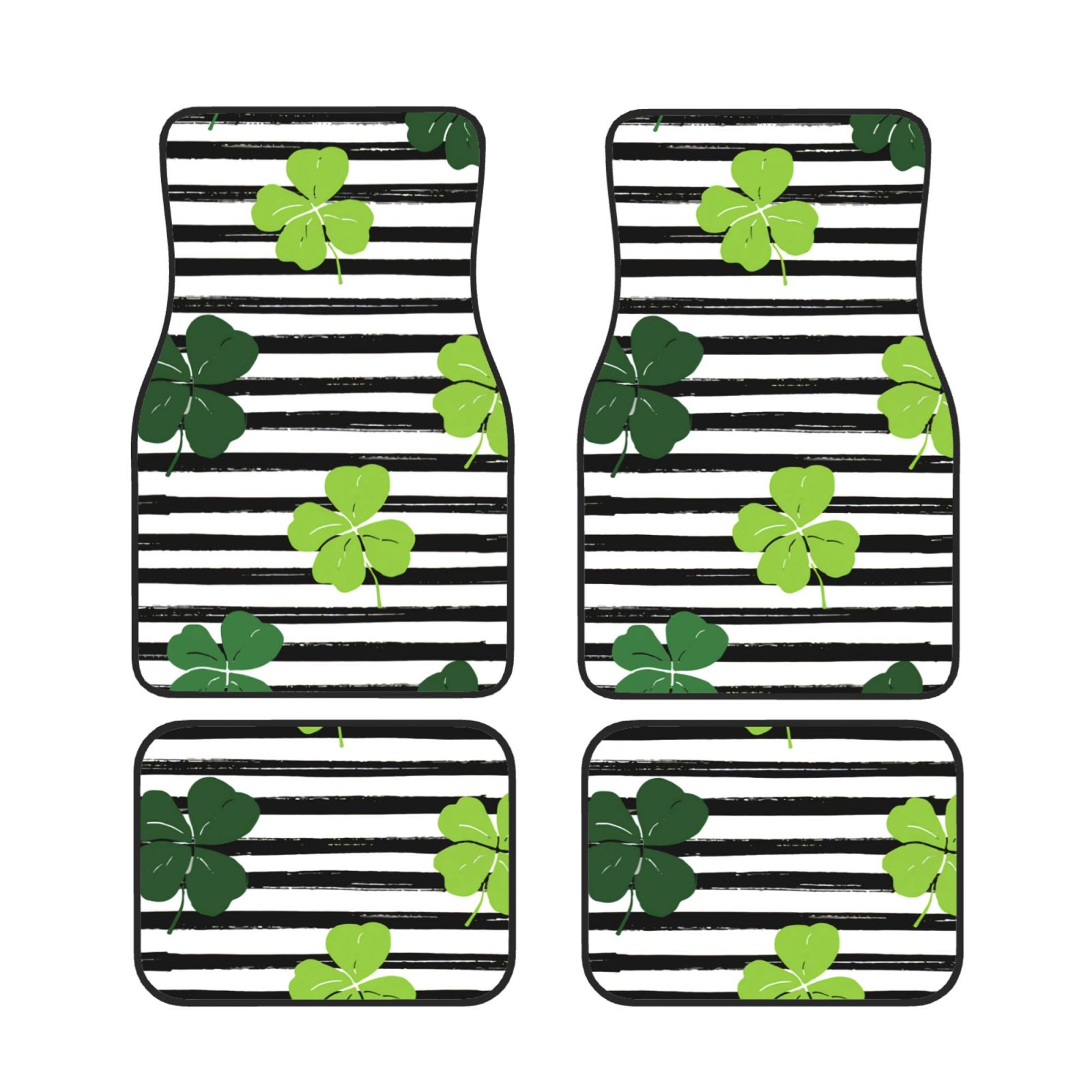 St. Patrick'S Day Car Front And Rear Floor Mats, Anti Slip Car Mats
