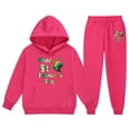 thumbnail image 1 of St. Patrick'S Day Children'S Sweatsuit Spring Long Sleeved Letter Print Hoodie With Sweater Pants 2 Piece Casual Set Hot Pink 6 Years-7 Years, 1 of 3