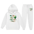 thumbnail image 1 of St. Patrick'S Day Children'S Sweatsuit Spring Long Sleeved Letter Print Hoodie With Sweater Pants 2 Piece Casual Set White 3 Years-4 Years, 1 of 3