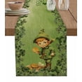 thumbnail image 1 of St. Patrick'S Day Clover Watercolor Elf Gold Coin Table Runners Dining Room Home Decor Tablecloth Table Cover, 1 of 5