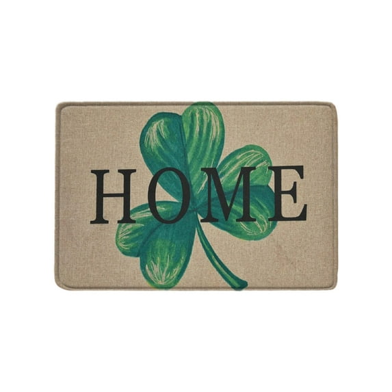 St. Patrick'S Day Door Mat, Four-Leaf Clover Themed Non Slip Washable Floor Mat, Holiday Entrance Decorations, 15.74x23.62 inch