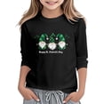 thumbnail image 1 of St Patrick'S Day Girls' Printed Split Sleeve Tee Top Long Sleeve Casual Blouse Kids Holiday Festival Party Clothes, 1 of 4