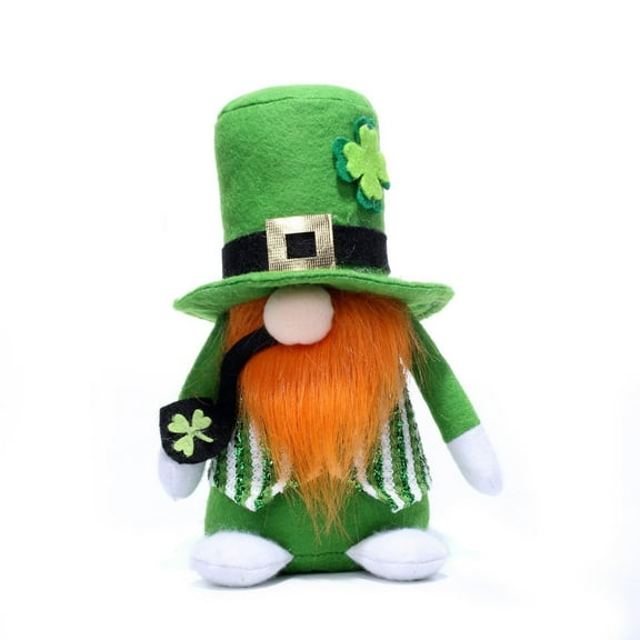 St.Patrick'S Day Handmade Gnome Decorations for Irish March Saint Paddy's Day Gift, Shamrock Elf Dwarf Home Decorations (St. Patrick's Day Green Gnome) Fall Decor - Fall Savings