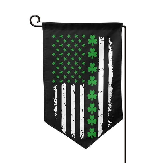 St. Patrick'S Day Irish America Flag Garden Flag Double Sided Small Flag Yard Home Decorative Flags Banner 12.5 x 18 Inch Sharp Corner
