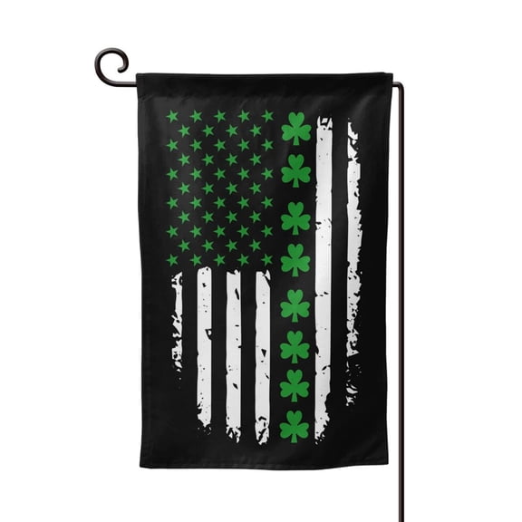 St. Patrick'S Day Irish America Flag Garden Flag Double Sided Small Flag Yard Home Decorative Flags Banner 12.5 x 18 Inch Square