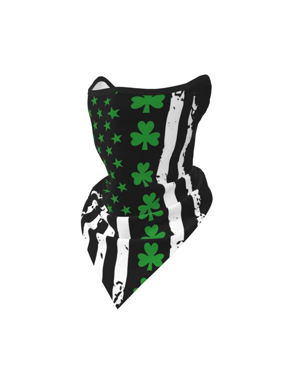 St. Patrick'S Day Irish America Flag Neck Gaiter Balaclava Face Scarf Mask Quick-Dry Half Masks For Women Men Sun Protection Breathable Dustproof