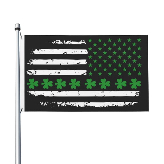 St. Patrick'S Day Irish America Flag Print Flag 3x5 Ft Outdoor Garden Flag Double Sided Banner For Yard Lawn Porch Balcony Home Decorations