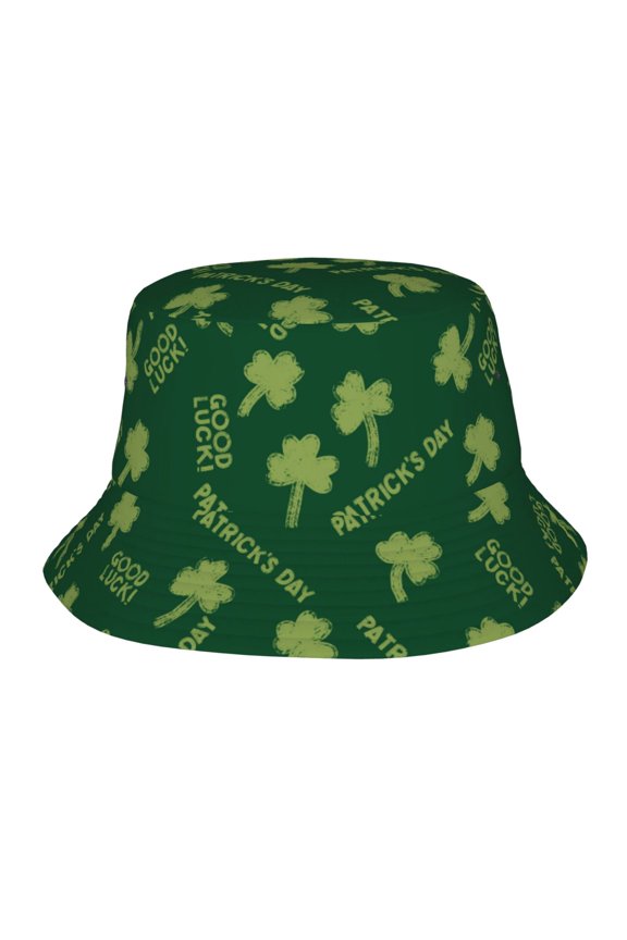 St. Patrick'S Day Luck Clover Bucket Hat,Packable Sun Cap,Max Protection For Uva,Perfect For Fishing Gardening Hiking Camping