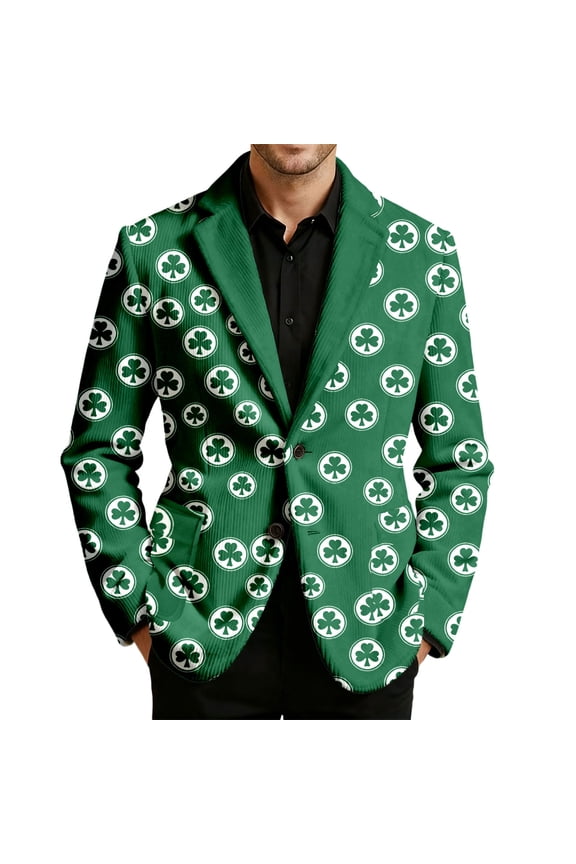 St. Patrick'S Day Saint Patrick'S Day Corduroy Jacket For Holiday Celebration Casual Wear Festive Print Design