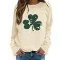 thumbnail image 1 of St. Patrick'S Day Sweatshirts for Women Long Sleeve Leopard Round Neck Womens Clothing,Beige,S, 1 of 4