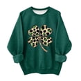 thumbnail image 1 of St Patrick Tops For Kids Crew Neck Long Sleeve Festival Print Sweatshirts Casual Loose Pullover Tops (10-11 Years, Green-J), 1 of 5