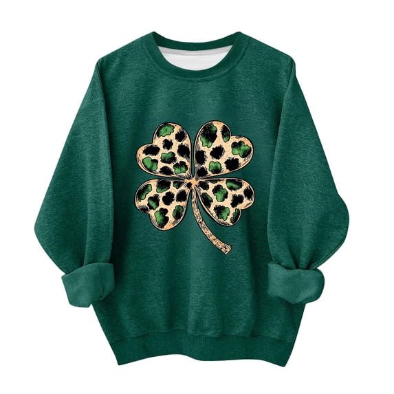 St Patrick Tops For Kids Crew Neck Long Sleeve Festival Print Sweatshirts Casual Loose Pullover Tops (10-11 Years, Green-J)