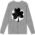 thumbnail image 1 of St. Patrick's Black Clover Crew Neck Long Sleeve Heather Gray Adult Tee
-3XL, 1 of 3