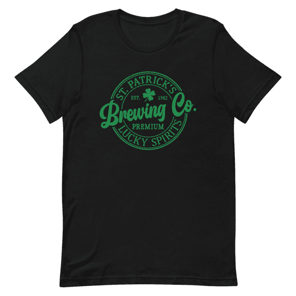 St. Patrick’s Brewing Company Shirt St Patrick’s Day T-Shirt Irish Brewing Company Shirt St. Paddy's Day Brewing Company Shirt (Black, S)