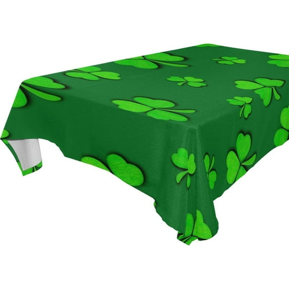 St Patrick's Clover Shamrock Tablecloth Rectangle Colorful Table Cloth Large Square Table Cover for Dining Kitchen Party 54"x72" Decor Gift
