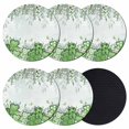 thumbnail image 1 of St. Patrick's Coasters Set of 6, Absorbent Coasters for Drinks, Luck Shamrock Eucalyptus Leaves Flowers Blue Coaster for Desk Coffee Table Protection, Home Decor House Warming Gifts 4", 1 of 8