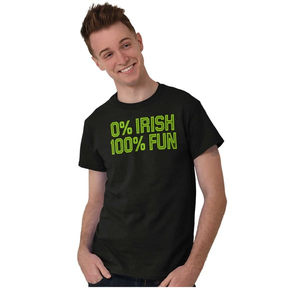 St Patrick's Day 100 Percent Fun Plus Size Crewneck Graphic Tee Shirt Brisco Brands 3X