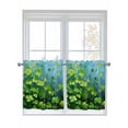 thumbnail image 1 of St. Patrick's Day 2 Panel Kitchen Curtains for Small Windows, Farmhouse Spring Green Clovers Plants Bathroom Tier Curtain, Short Window Treatment for Bedroom/Living Room 55"x24", 1 of 6