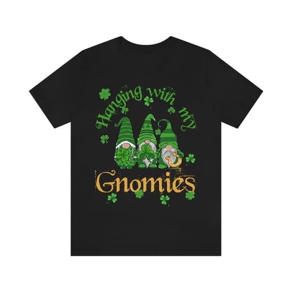 St Patrick's Day 2023 Hanging with my Gnomies Shamrock Tshirt S-3XL