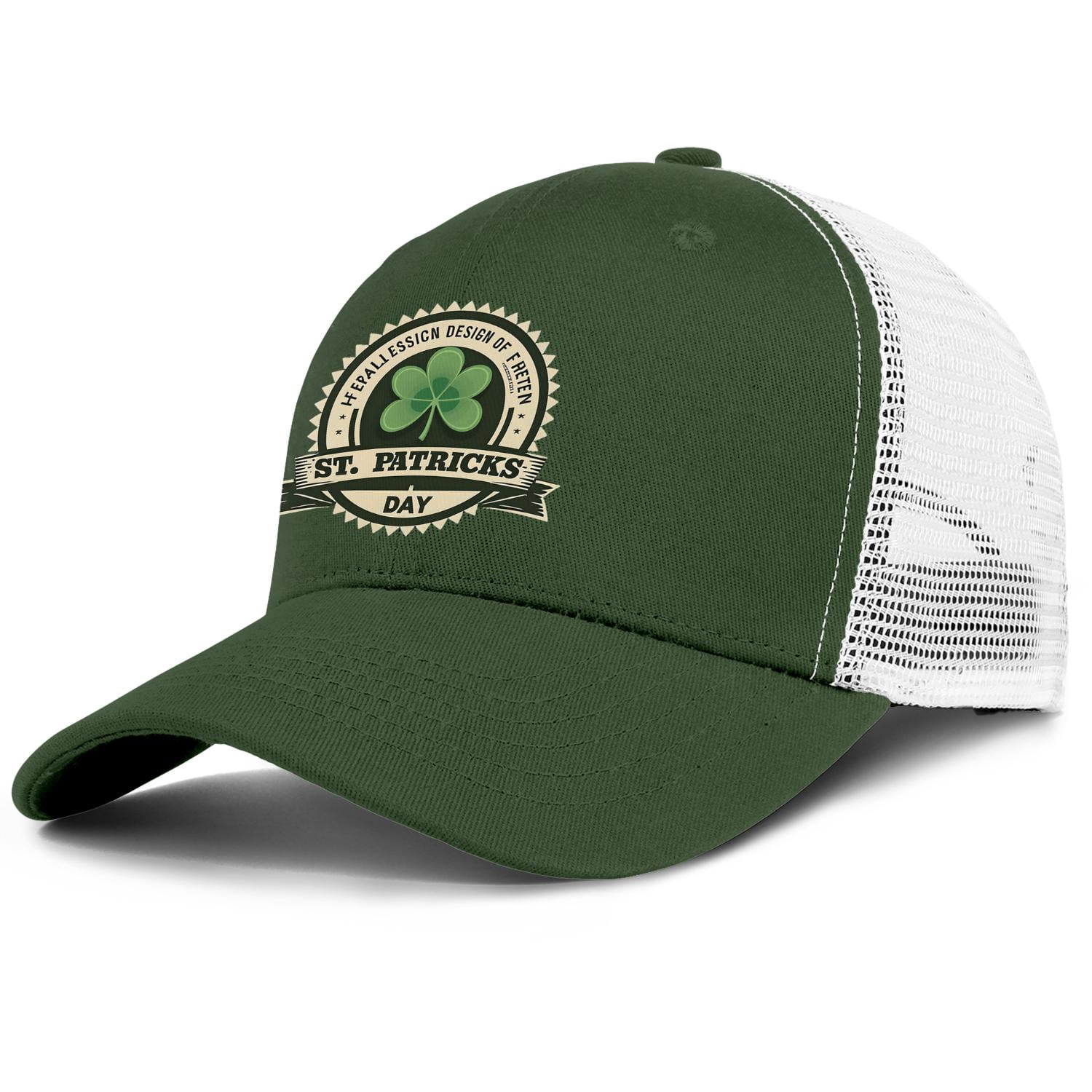 St Patricks Day Green Lucky 9 Trucker Hats Cotton Adjustable Mens Mesh Hat Cool Unisex Golf Cap for Sports Sport