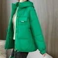 thumbnail image 1 of St. Patrick's Day AXXD Womens Bomber Jacket Long Sleeve Solid Color Loose Warm Hood Zip Velvet Sleeve Bomber Coat Jacket Green Size 3xl, 1 of 6
