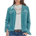 thumbnail image 1 of St. Patrick's Day AXXD Womens Fall Sweaters 2024 Trendy Velvet Retro Slim Long Sleeve Solid Color Vintage Coat Jacket Green Size XL(US:10), 1 of 5