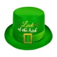 thumbnail image 1 of St. Patrick's Day Adult Deluxe Green Leprechaun Top Hat with Buckle, Green Velvet Hat, Irish Party Accessories and Christmas Tree Topper, 1 of 7