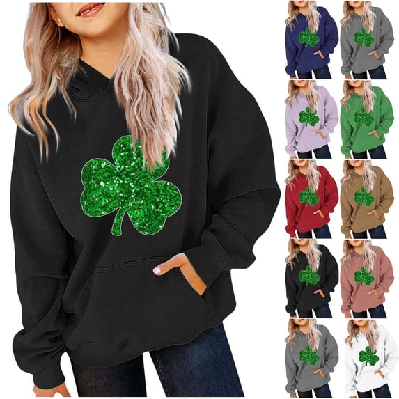 St.Patrick's Day Agkizg Toddler Baby Girls Summer Tops, Long Sleeve T-shirt for Kids, Toddler Girls Casual Pullover Blouse Tee Children Green Printing Crewneck T Shirts, Sizes 10-11 Years