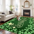 thumbnail image 1 of St. Patrick's Day Area Rug 5x8 FT, Non Slip Bedroom Throw Carpet, Spring Lucky Shamrock Plants Retro Green Washable Soft Floor Carpet Non-Shedding Rug for Living Room Nursery Dorm Office, 1 of 9