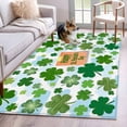 thumbnail image 1 of St. Patrick's Day Area Rugs 3'x5', Washable Small Throw Rugs for Living Room Bedroom, Green Lucky Shamrock Leaves Cloud Blue Indoor Outdoor Rug Non-Slip Low Pile Carpet Runner Reversible Floor Mats, 1 of 8