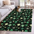 thumbnail image 1 of St. Patrick's Day Area Rugs 4'x6', Washable Small Throw Rugs for Office Bathroom, Spring Green Shamrock Leaves Black Indoor Outdoor Rug Non-Slip Low Pile Carpet Runner Reversible Floor Mats, 1 of 8