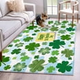 thumbnail image 1 of St. Patrick's Day Area Rugs 4'x6', Washable Small Throw Rugs for Office Bathroom, Spring Lucky Green Shamrock Cloud Blue Indoor Outdoor Rug Non-Slip Low Pile Carpet Runner Reversible Floor Mats, 1 of 8