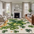 thumbnail image 1 of St Patrick's Day Area Rugs 5'x7', Small Throw Rugs for Laundry Room Playroom, Green Shamrock Leaf Gold Coin Retro Beige Indoor Outdoor Rug Non-Slip Low Pile Carpet Runner Reversible Floor Mats, 1 of 8