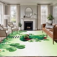 thumbnail image 1 of St. Patrick's Day Area Rugs 5'x7', Small Throw Rugs for Laundry Room Playroom, Lucky Shamrock Hat Ladybirds Daisy Ombre Green Indoor Outdoor Rug Non-Slip Low Pile Carpet Runner Reversible Floor Mats, 1 of 8