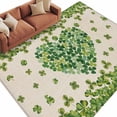 thumbnail image 1 of St Patrick's Day Area Rugs Collection 5'x7', Green Shamrock Love Plants Retro Rustic Beige Non Slip Indoor Rectangle Throw Runner Rug Floor Mat Carpet for Living Room Dining Table Bedroom Nursery, 1 of 9