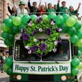 thumbnail image 1 of St. Patrick's Day Artificial Shamrock Flower Wreath – Spring Door Hanging Wreath Holiday Indoor Outdoor Wall Decor, 1 of 6