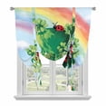 thumbnail image 1 of St. Patrick's Day Balloon Curtains for Living Room/French Door, Green Shamrock Hat Ladybirds Daisy Rainbow Tie Up Curtains 63 Inch Length Energy Saving Kitchen Curtains Shades for Windows 42"x63", 1 of 8