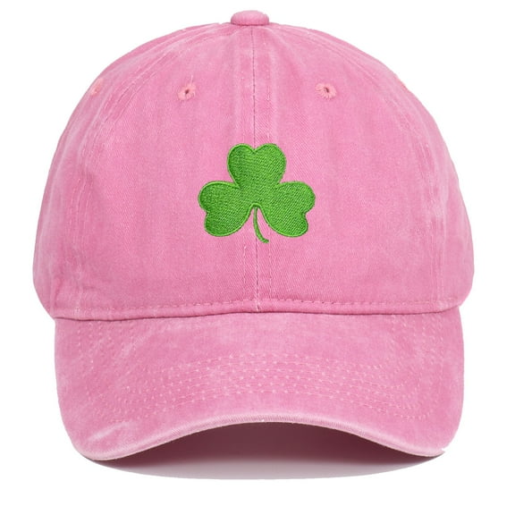 St. Patrick's Day Baseball Cap, Green Embroidered Four Leaf Clover Vintage Washed Adjustable Hat for Men and Women, Funny Shamrock Sun Protection Cap