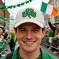 thumbnail image 1 of St Patrick's Day Baseball Cap, Lucky Clover Printed Hat for Men & Women, Adjustable Irish Shamrock Hat for Party, Festival, Parade, Green Holiday Gift, 1 of 8
