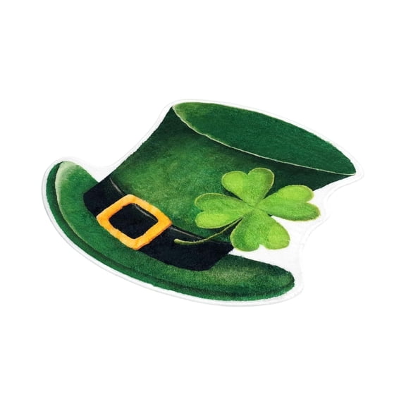 St. Patrick's Day Bathroom Rugs Shamrock Bath Mat, Non-Slip Farmhouse Irish Clover Bathroom Doormat Shower Bath Rugs for Home Decorations