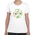 thumbnail image 1 of St Patrick's Day Be Irish Be Lucky Graphic Women White T-Shirt, Female Small, 1 of 4