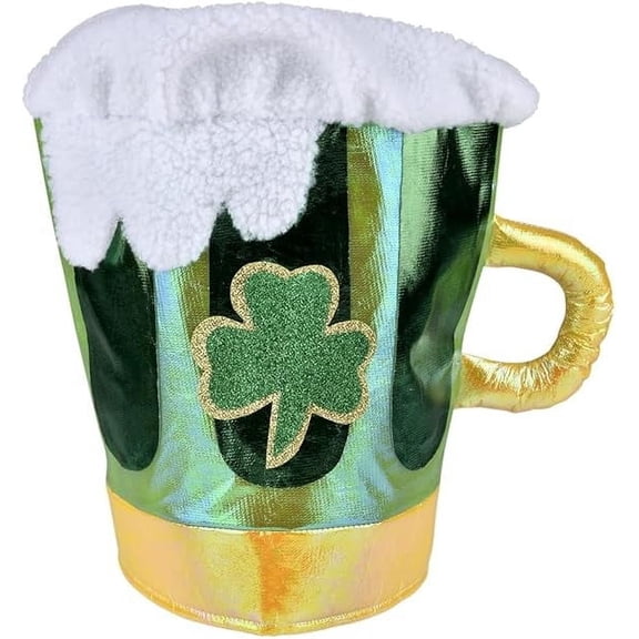 St. Patrick's Day Beer Mug Hat with metallic shine